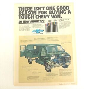 Vintage Chevy Van Cutaway Print Ad Chevrolet Advertising Garage Decor Collector